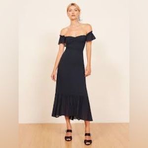 Reformation Butterfly Dress in Navy | Size, 6